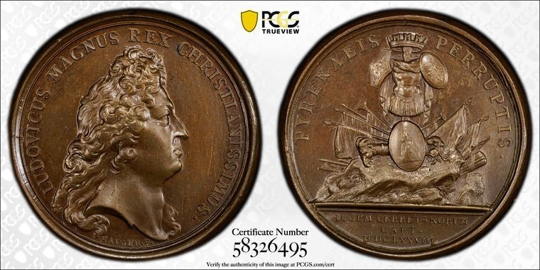 "1678" France Louis XIV Capture Of Puigcerda Medal PCGS MS64 Lot#GV3996
