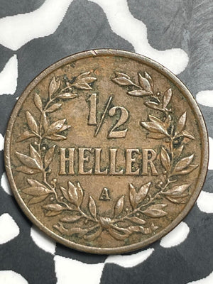 1904-A German East Africa 1/2 Heller Half Heller Lot#T9311