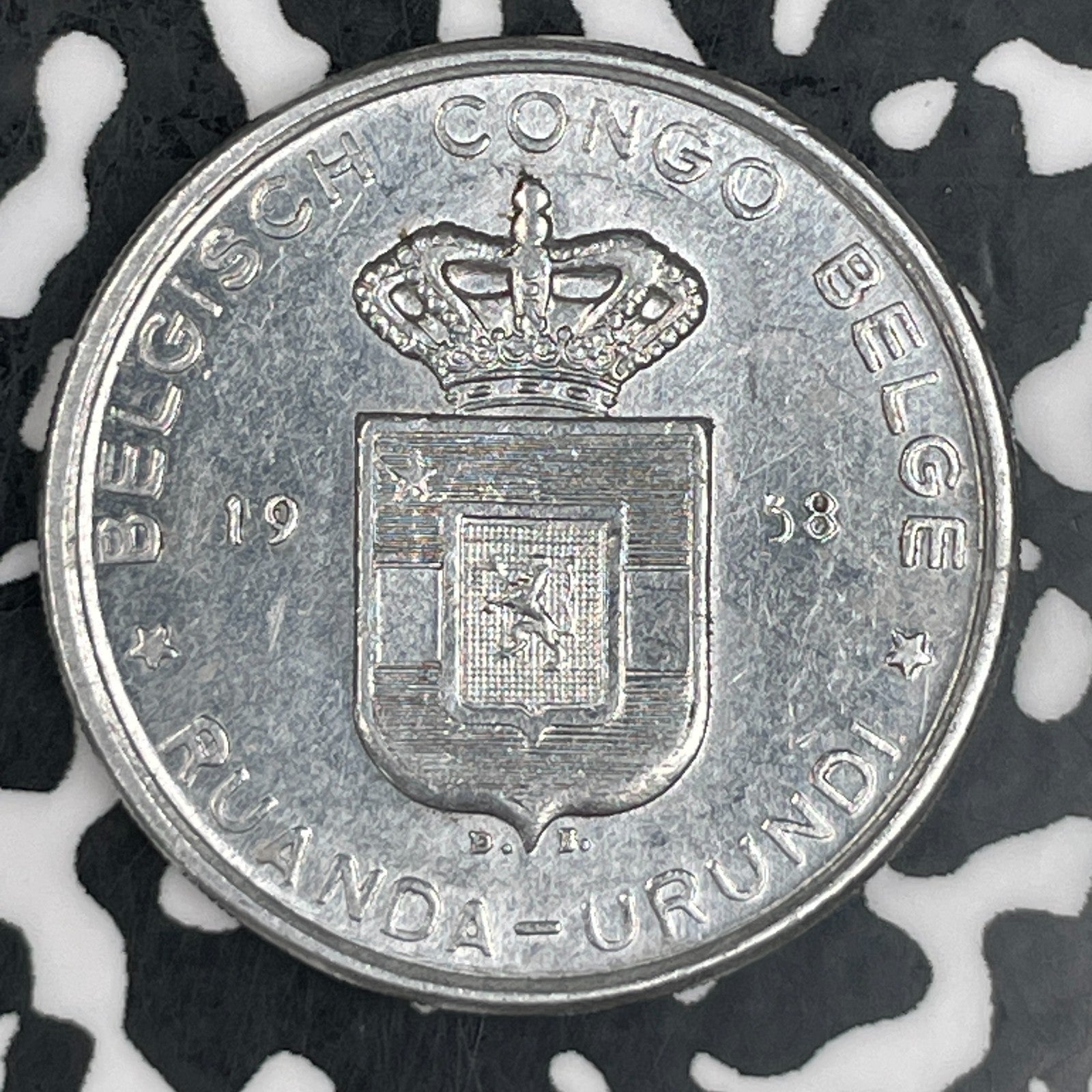 1958 Belgian Congo 5 Francs Lot#F7658 High Grade! Beautiful!