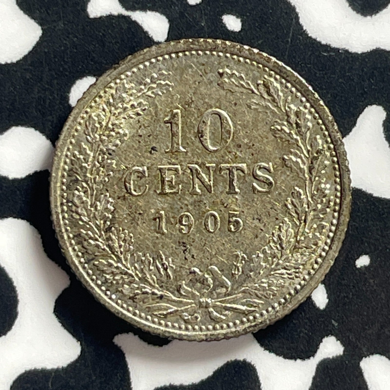 1905 Netherlands 10 Cents Lot#JM0057 Silver! Nice!