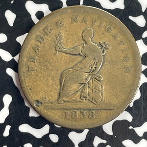 1838 British Guiana 1 Stiver Token Lot#T8518
