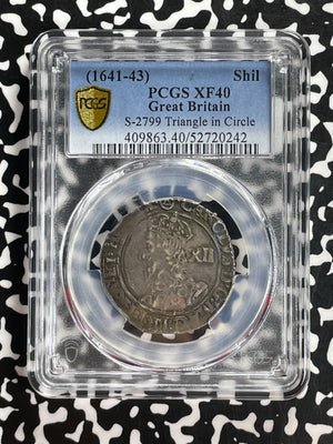 (1641-43) G.B. Charles I 1 Shilling PCGS XF40 Lot#G937 Silver! S-2799