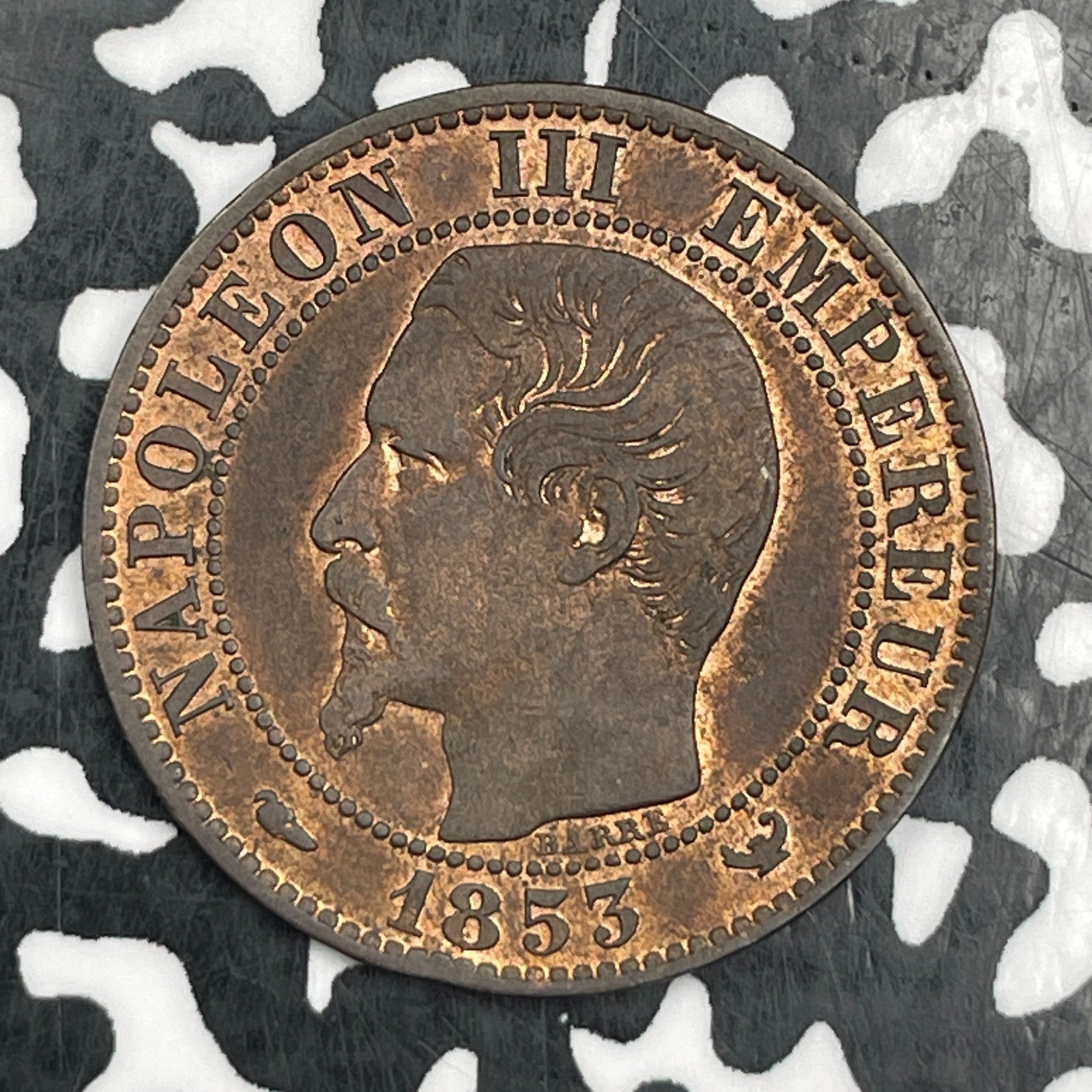 1853 France Bourse Visit 5 Centimes Lot#JM1633 High Grade! Beautiful! KM#M23