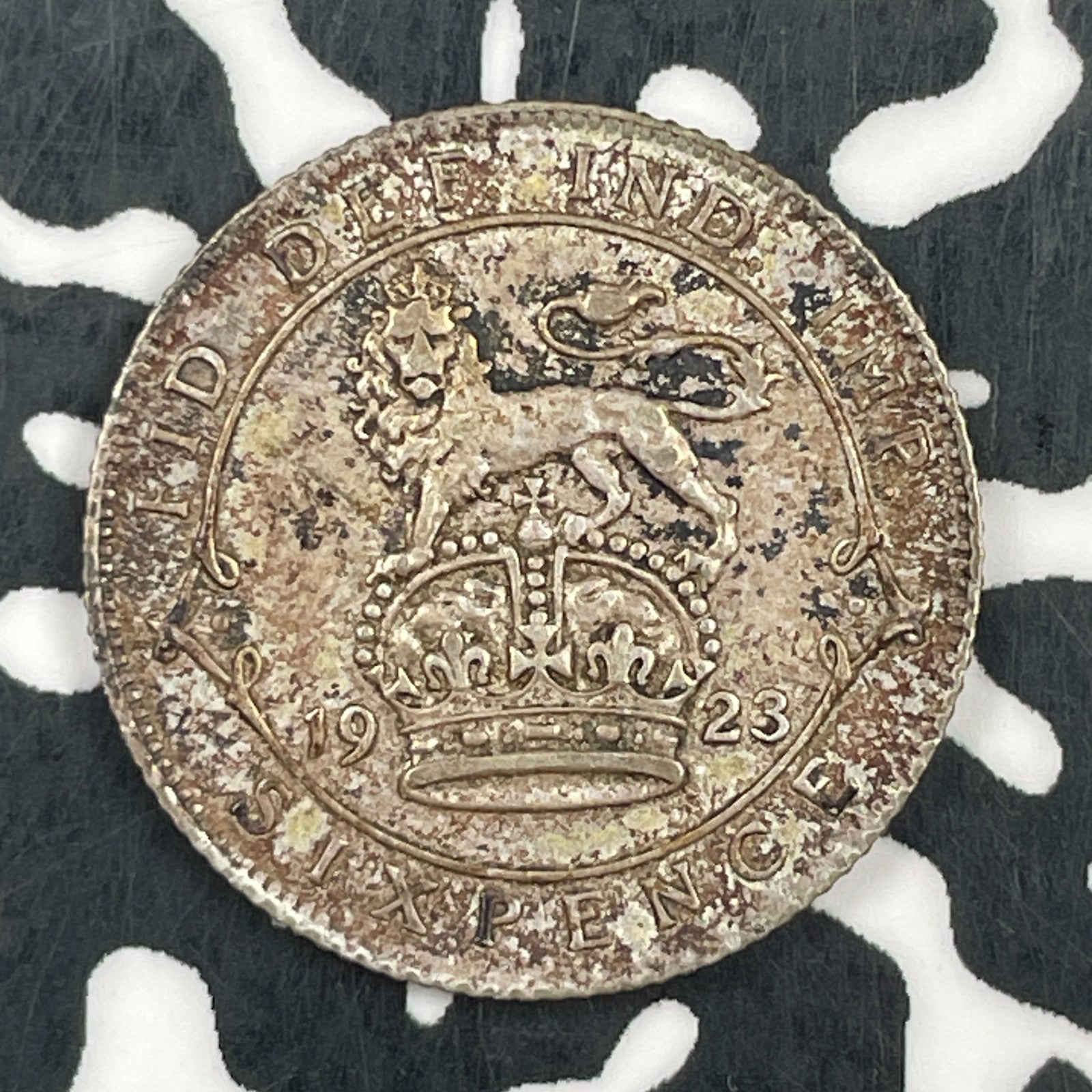 1923 Great Britain 6 Pence Sixpence Lot#F5550 Silver! Nice!