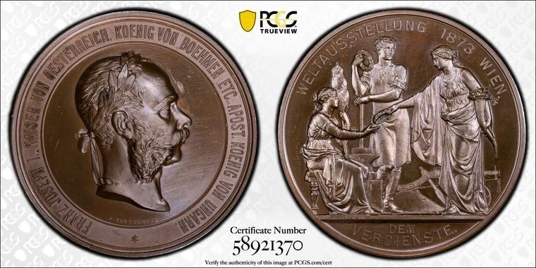 1873 Austria Vienna World's Fair Medal PCGS SP64 Lot#GV4165 Choice UNC!