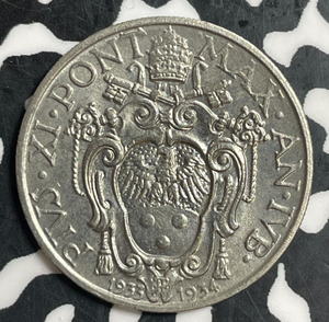 1933-1934 Vatican City 20 Centesimi Lot#T3175 High Grade! Beautiful!