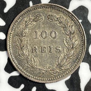 1893 Portugal 100 Reis Lot#E2263 Silver!