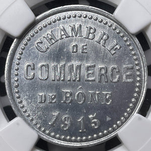 1915 Algeria Bone Chamber Of Commerce 5 Centimes Token NGC MS65 Lot#G7025