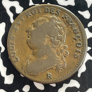 1791-R France 1 Sol Lot#T7651 KM#578.14