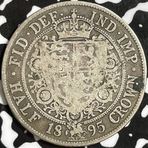 1895 Great Britain 1/2 Crown Half Crown Lot#D6968 Silver!