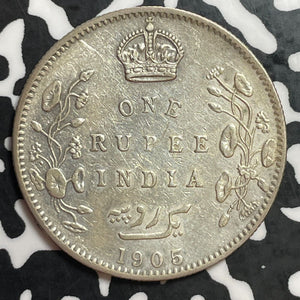 1905 India 1 Rupee Lot#T1233 Silver!