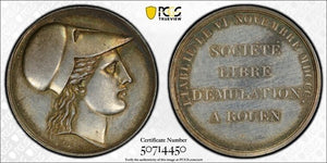 (1841-45) France Athena/Free Emulation Society Medal PCGS MS61 Lot#G9441 Silver!