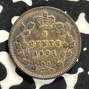 1901 Canada 5 Cents Lot#T9485 Silver!