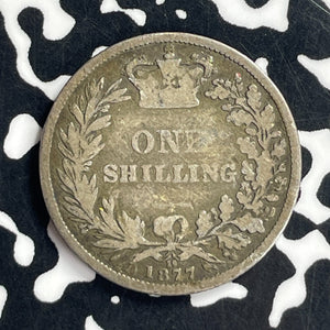 1877 Great Britain 1 Shilling Lot#T7077 Silver! DIE#19