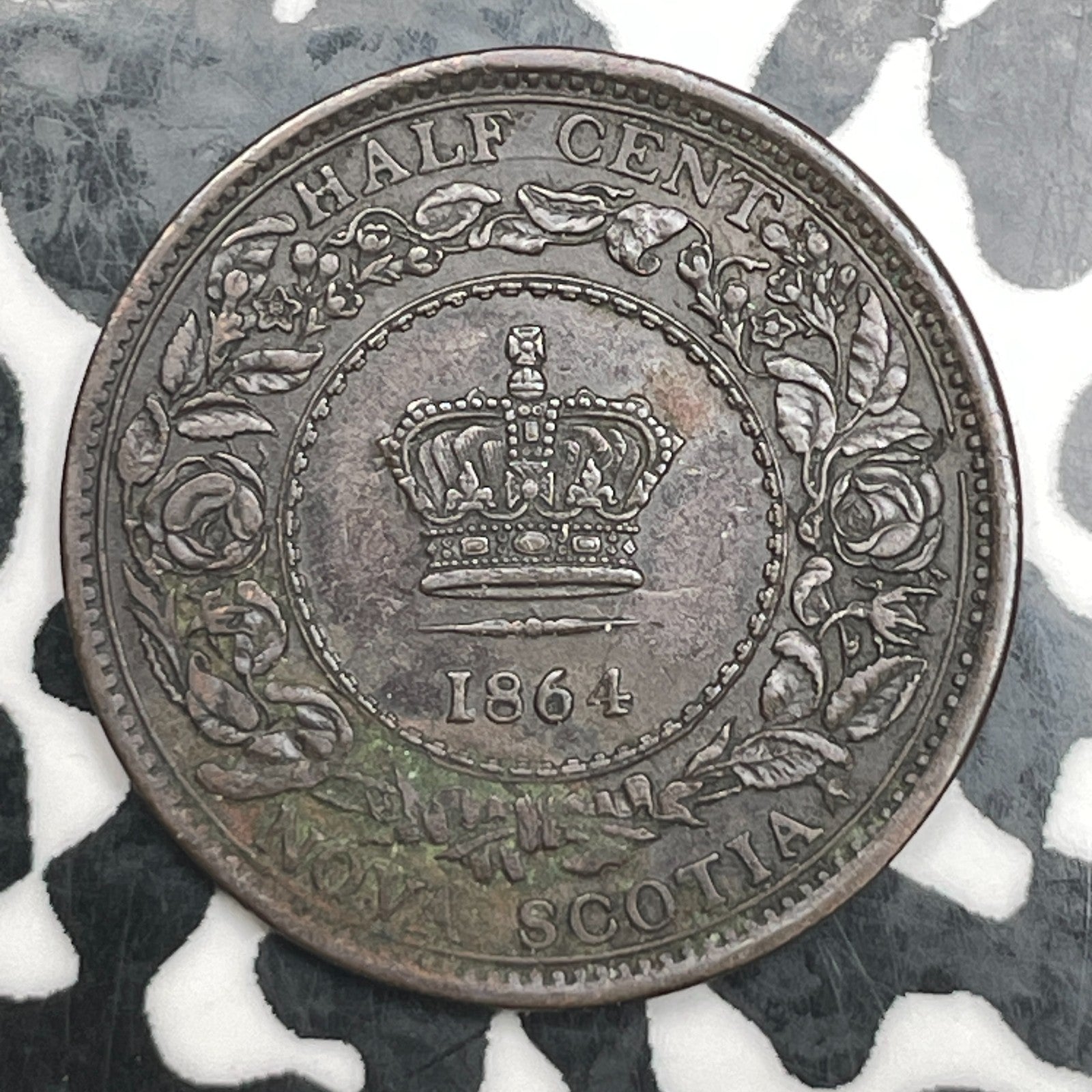 1864 Nova Scotia 1/2 Cent Half Cent Lot#F7246 Nice!