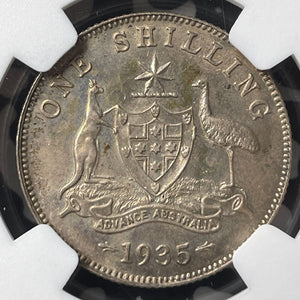 1935 Australia 1 Shilling NGC MS61 Lot#G8782 Silver! Nice UNC!