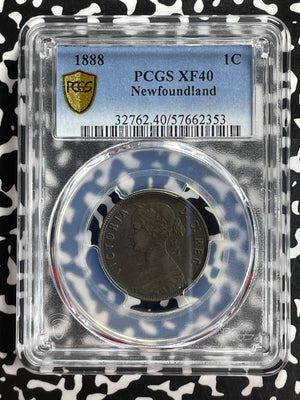 1888 Newfoundland Large Cent PCGS XF40 Lot#G884 Key Date!