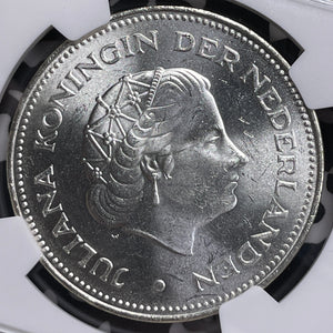 1970 Netherlands Liberation Anniversary 10 Gulden NGC MS63 Lot#MK115 Silver!