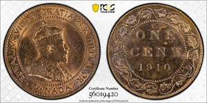 1910 Canada Large Cent PCGS MS64RB Lot#G034 Choice UNC!