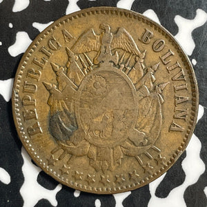 1883 Bolivia 2 Centavos Lot#E5077