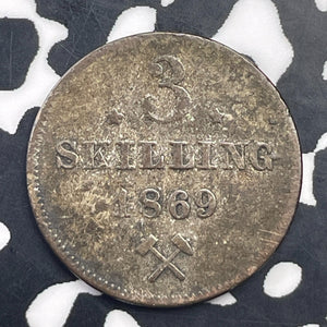 1869 Norway 3 Skilling Lot#C1403