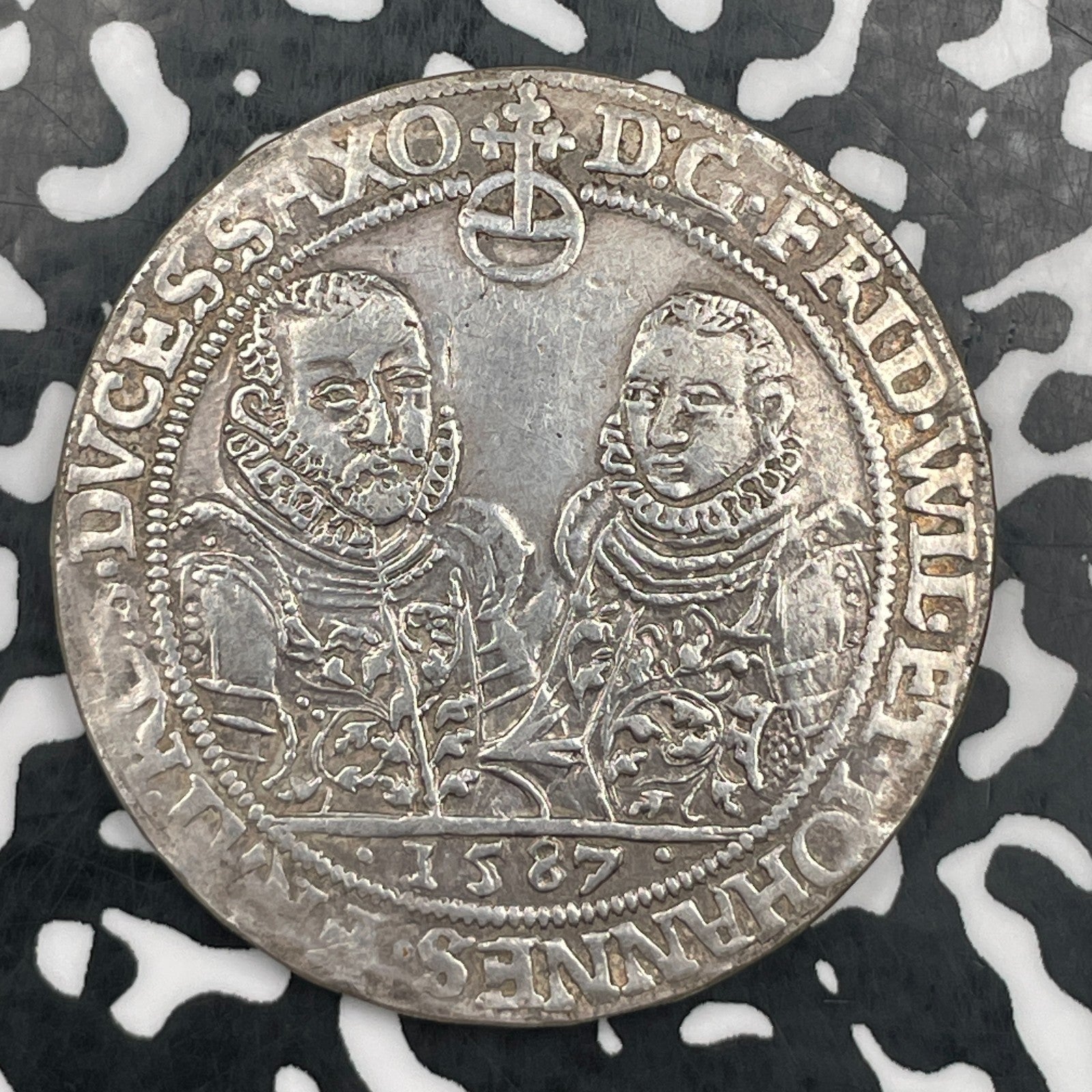 1587 Germany Saxe-Weimar 1 Thaler Lot#JM2022 Large Silver! DAV-9774