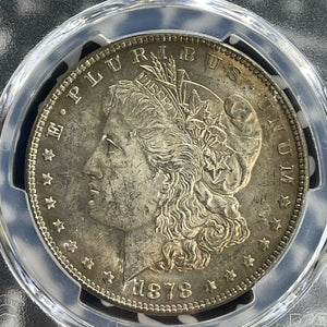 1878 U.S. $1 Morgan Dollar PCGS MS64 Lot#G1071 Silver! 7 Tail Feathers, 1878 Rev