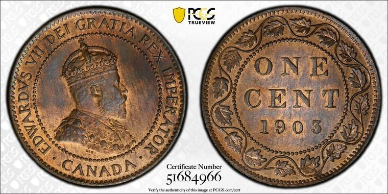 1903 Canada Large Cent PCGS Cleaned-UNC Details Lot#G2143