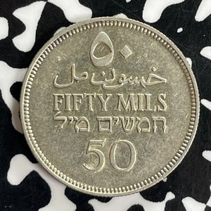 1935 Palestine 50 Mils Lot#C1092 Silver! Nice!