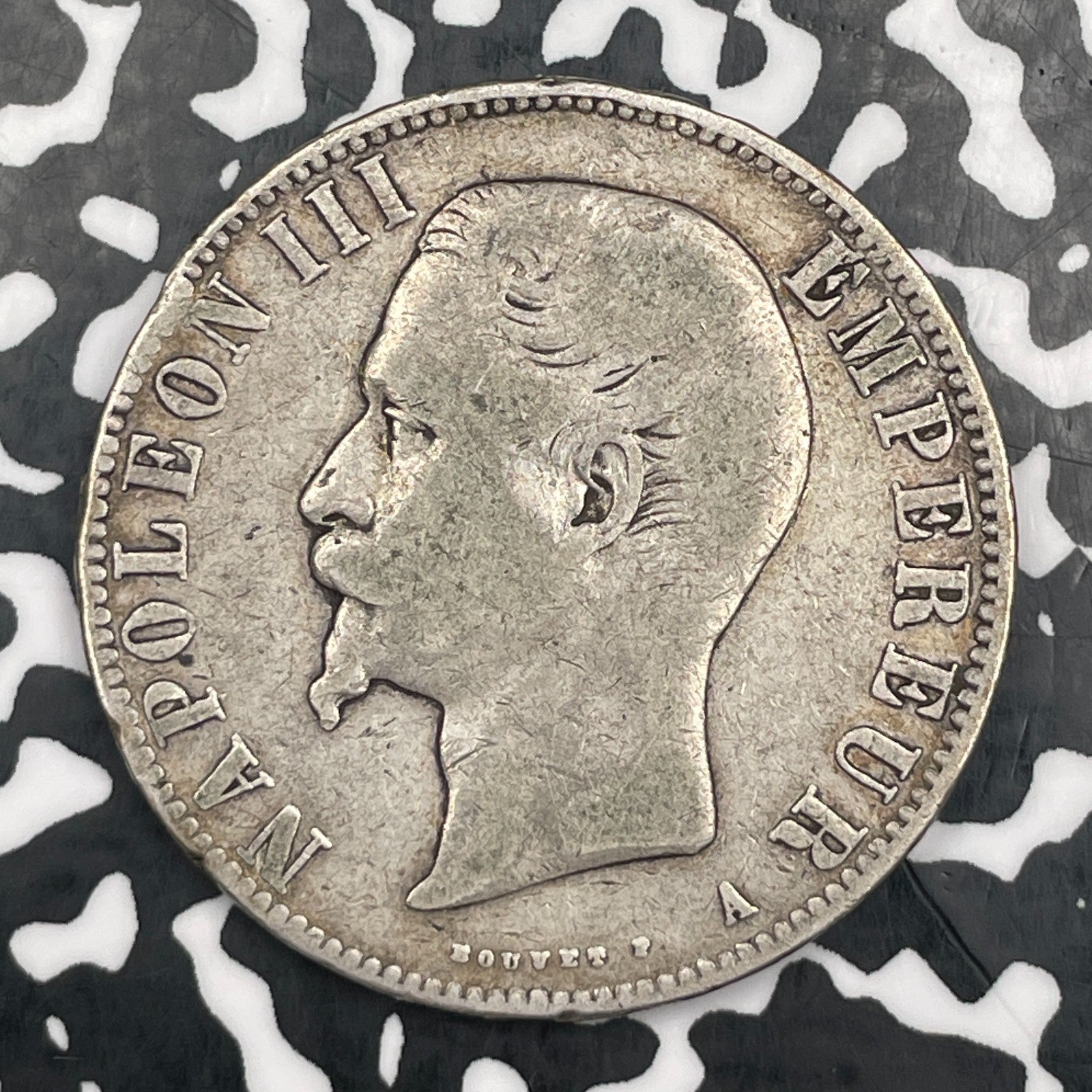 1856-A France 5 Francs Lot#JM2075 Large Silver! Rim Bumps