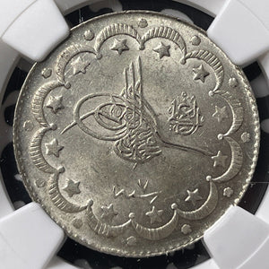 AH 1327 Year 7 (1915) Turkey 10 Kurus NGC MS64 Lot#G9466 Silver! Choice UNC!