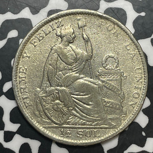 1926 Peru 1/2 Sol Half Sol Lot#T1706 Silver!