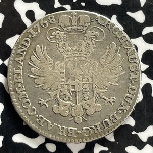 1768 Austrian Netherlands 1/2 Kronenthaler Lot#JM0169 Silver!