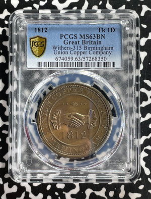 1812 G.B. Birmingham Union Copper Co. 1 Penny Token PCGS MS63BN Lot#G770