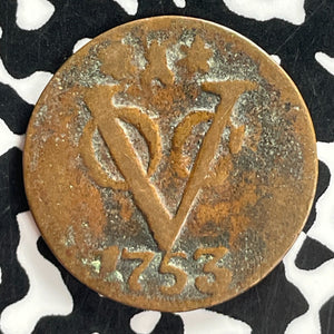 1753 Netherlands East Indies Zeeland 1 Duit Lot#T7439