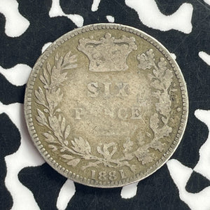1881 Great Britain 6 Pence Sixpence Lot#T9159 Silver!
