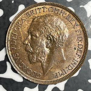 1913 Great Britain 1/2 Penny Half Penny Lot#T3605 High Grade! Beautiful!