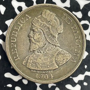 1904 Panama 50 Centesimos Lot#JM0117 Large Silver!
