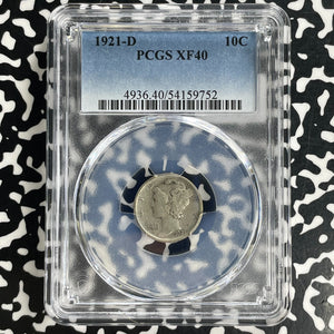 1921-D U.S. 10 Cents Mercury Dime PCGS XF40 Lot#G1067 Silver! Key Date!