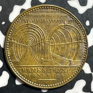 1845 G. B. London Thames Tunnel W. Griffin Medalet Lot#T1386 24mm