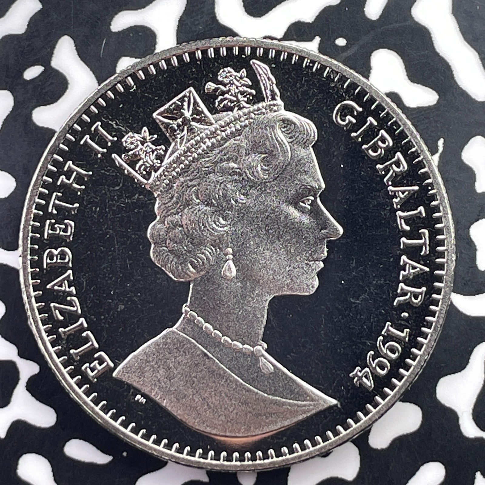 1994 Gibraltar 1 Crown Lot#C5514 High Grade! Beautiful! KM#276