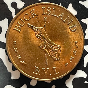 1958 Buck Island 1/2 Buck Half Buck Lot#T5421 High Grade! Beautiful! KM#XTN1