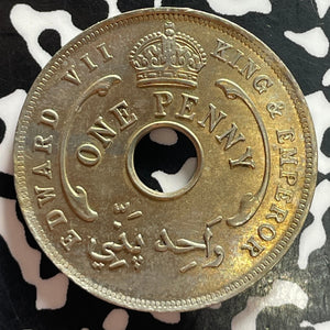 1907 British West Africa Nigeria 1 Penny Lot#T4767 Nice!