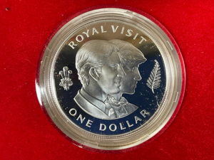 1983 New Zealand Royal Visit $1 Dollar Lot#B2607 Silver! Proof! W/ Case & C.O.A.