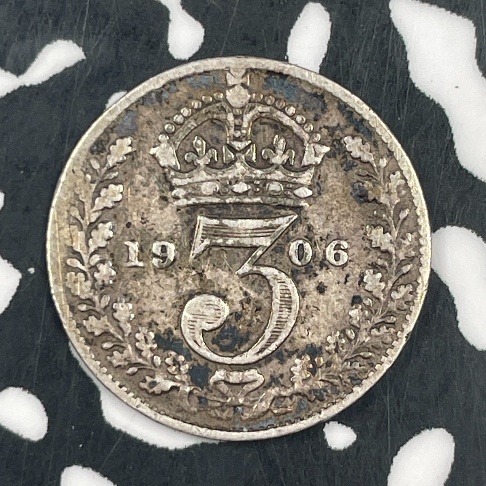 1906 Great Britain 3 Pence Threepence Lot#F5634 Silver!