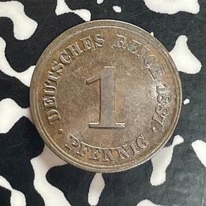 1887-F Germany 1 Pfennig Lot#T5767 High Grade! Beautiful!