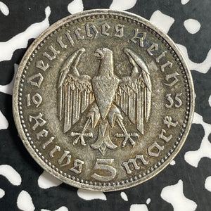 1935-A Germany 5 Mark Lot#E9358 Silver!