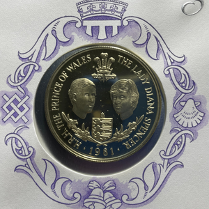 1981 Guernsey Royal Wedding 25 Pence Proof & FDC Set Lot#B2811 Silver! KM#36a