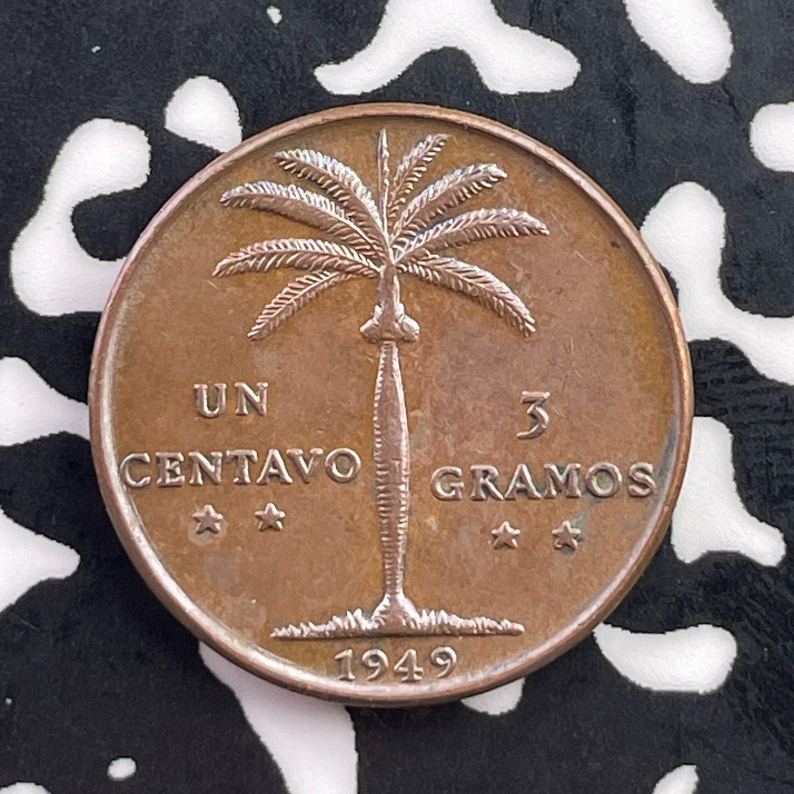 1949 Dominican Republic 1 Centavo Lot#C5639 High Grade! Beautiful!