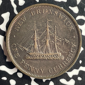 1854 New Brunswick 1 Penny Token Lot#JM9630 Nice!